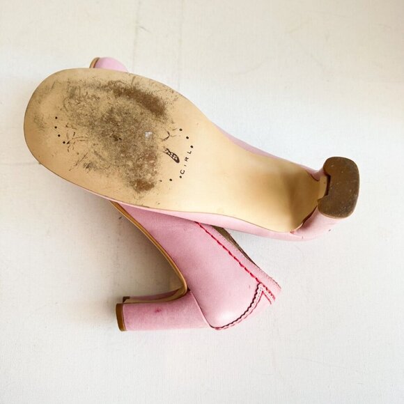 Fly Girl Light Pink Leather Made in Portugal Heels 40 - Picture 8 of 11
